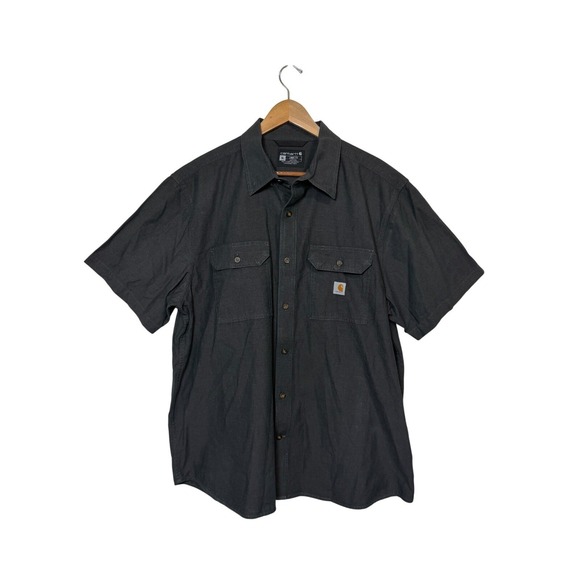 Carhartt Other - Carhartt Button Down Shirt Mens XL Black Loose‎ Fit Short Sleeve 104369 BKC Work